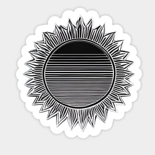 Sunflower sun retro outrun simple sticker Sticker